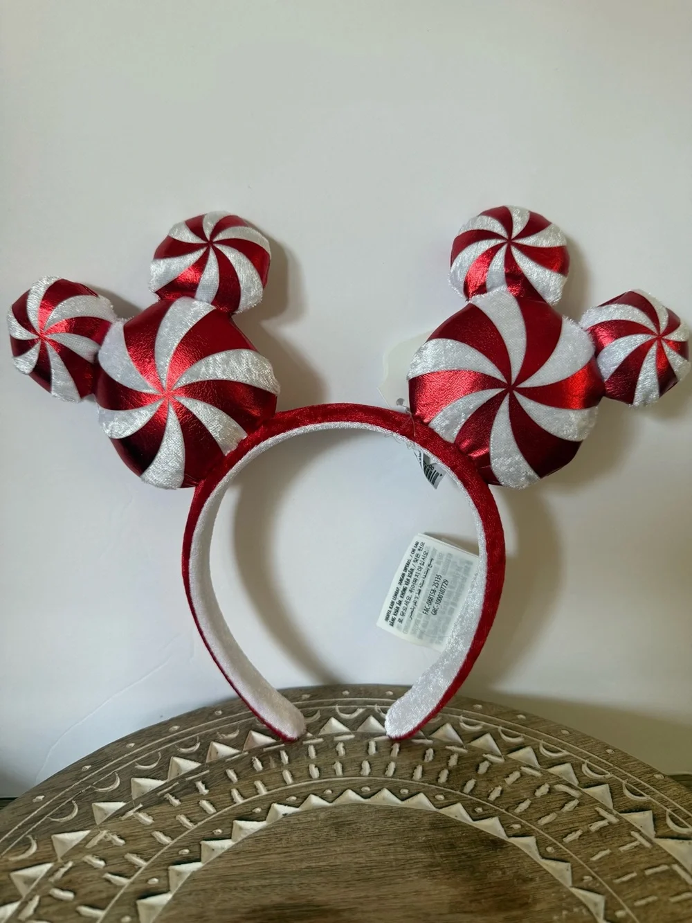 Disney Parks Peppermint Minnie Mouse Ears Headband Holiday Christmas New